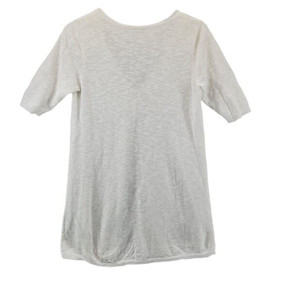 Eileen Fisher Linen Blend Long Line Short Sleeve Cardigan Size Small White - Picture 3 of 8